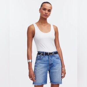 Madewell Long Denim Shorts in Pedersen Wash